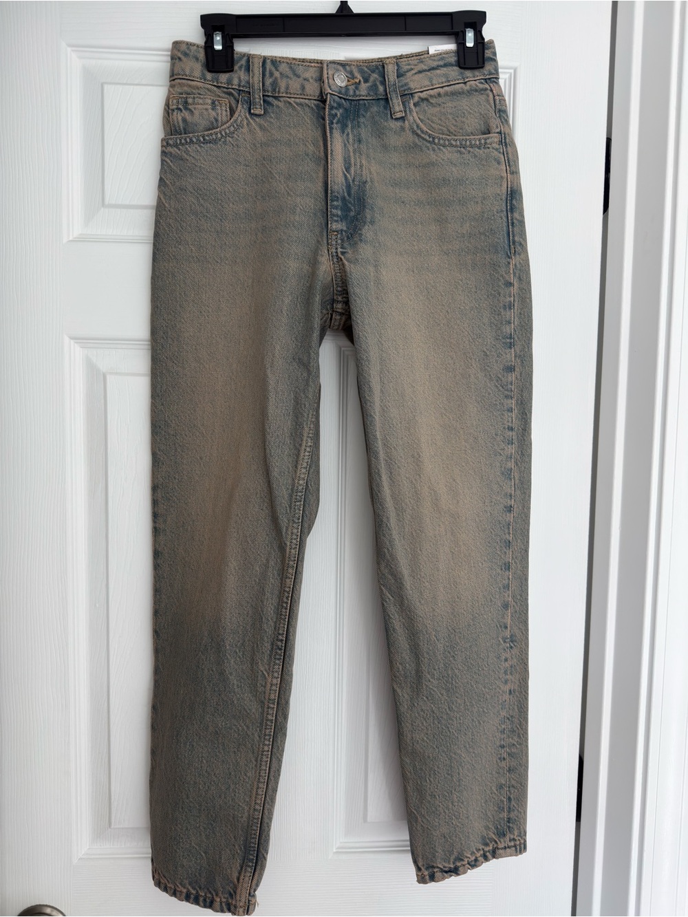 New Mango Washed Effect Straight-Leg Mom Jeans